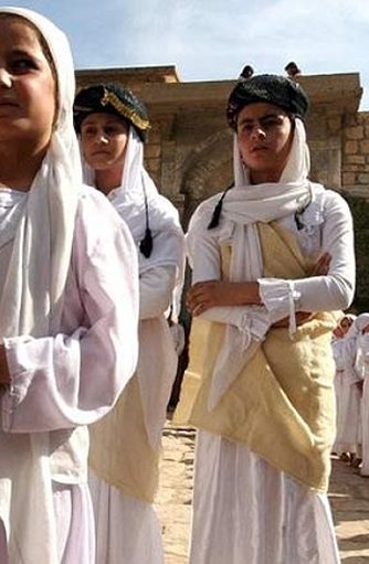 Sheikhan sanjak displayed at Lalish during the Autumn Assembly